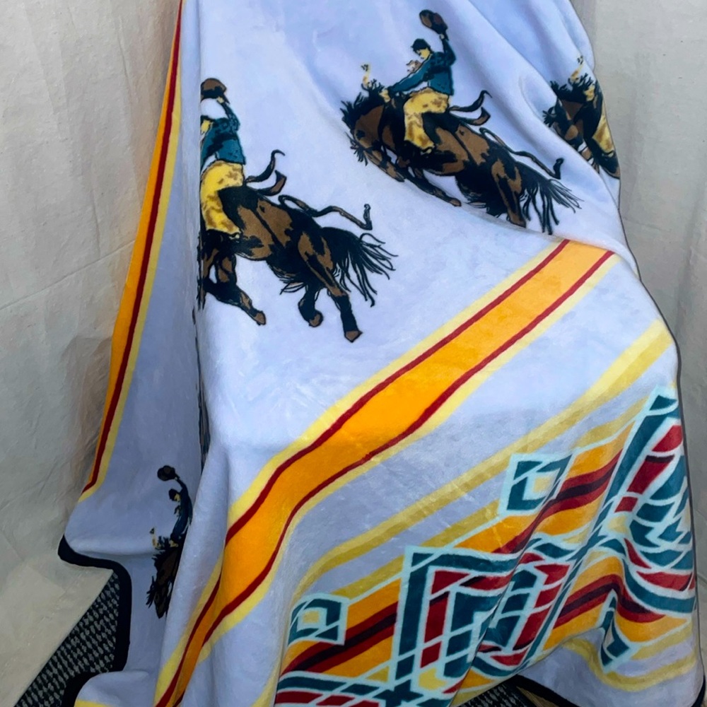 Western Linen Plush Blanket